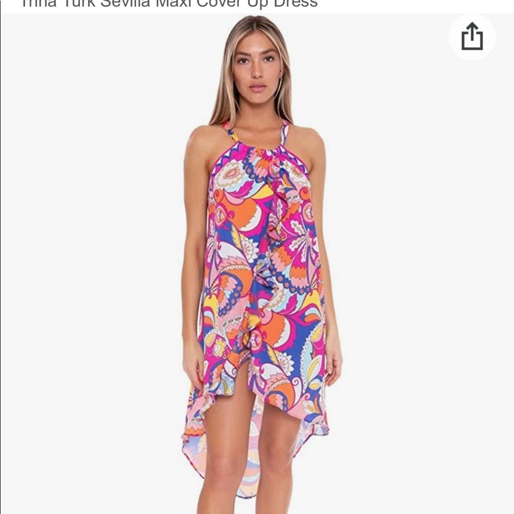 Trina Turk sevilla maxi cover up dress L